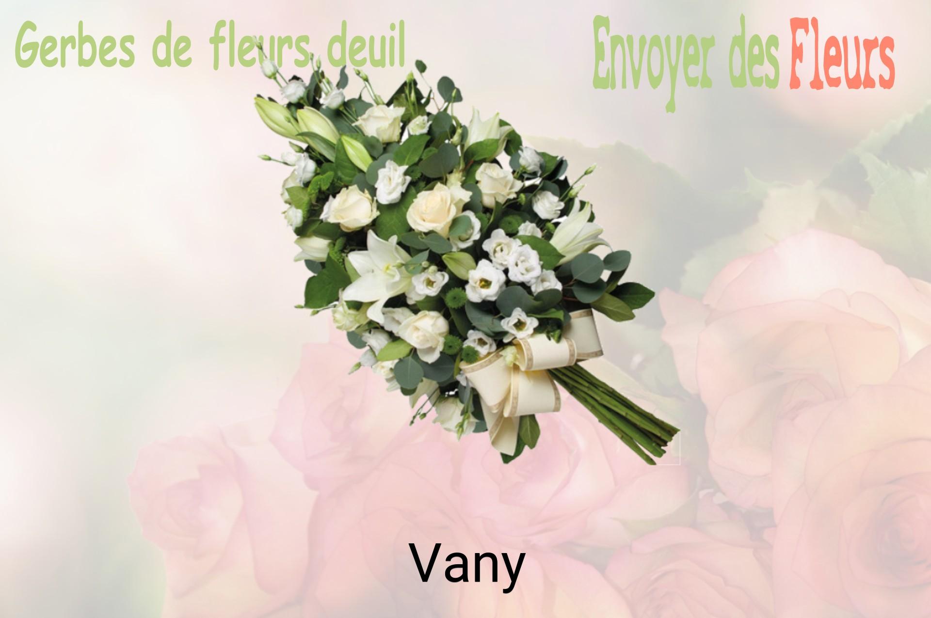 Gerbe de fleurs de deuil livrée à Vany